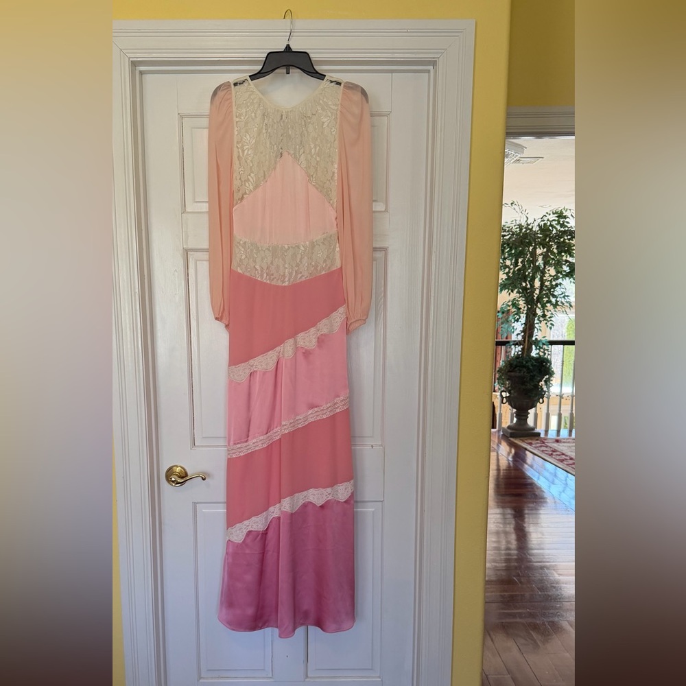 LoveShackFancy Pink and Cream Maxi Dress - Picture 2 of 6